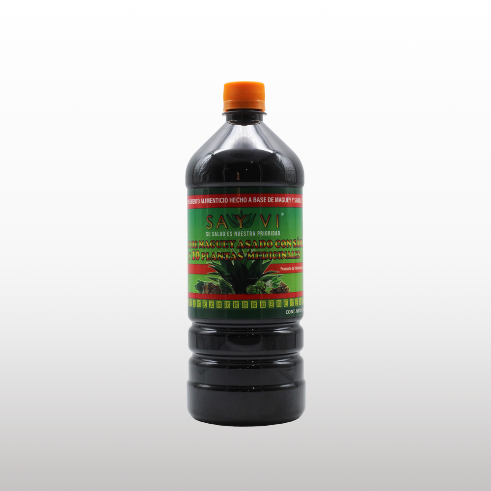 Jugo de Maguey Asado con Sábila y 10 Plantas Medicinales